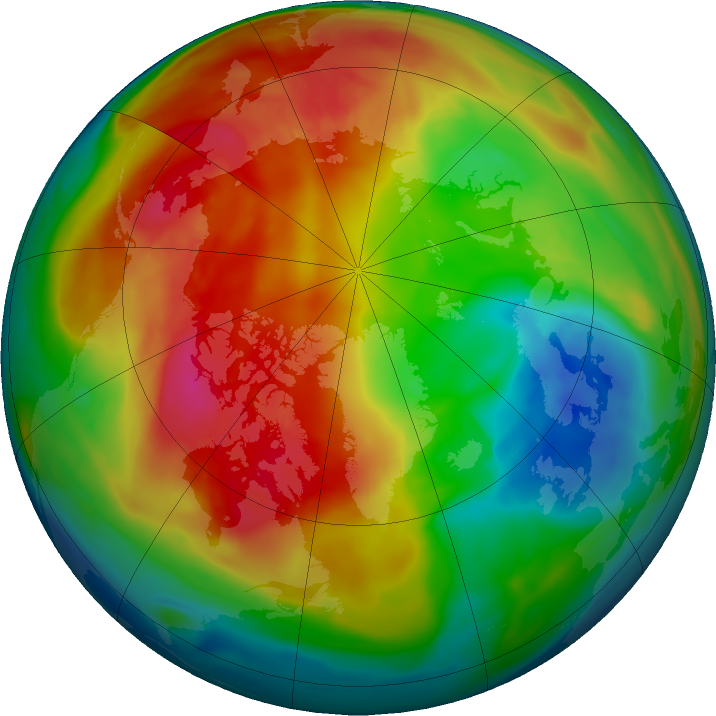 Arctic ozone map for 12 February 2023